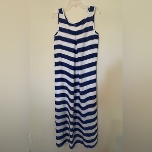 Navy and White Striped Sleeveless Dress